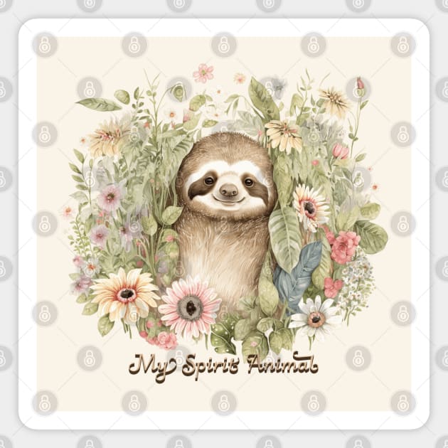 Sloth is My Spirit Animal Magnet by HolidayBug